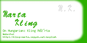 marta kling business card